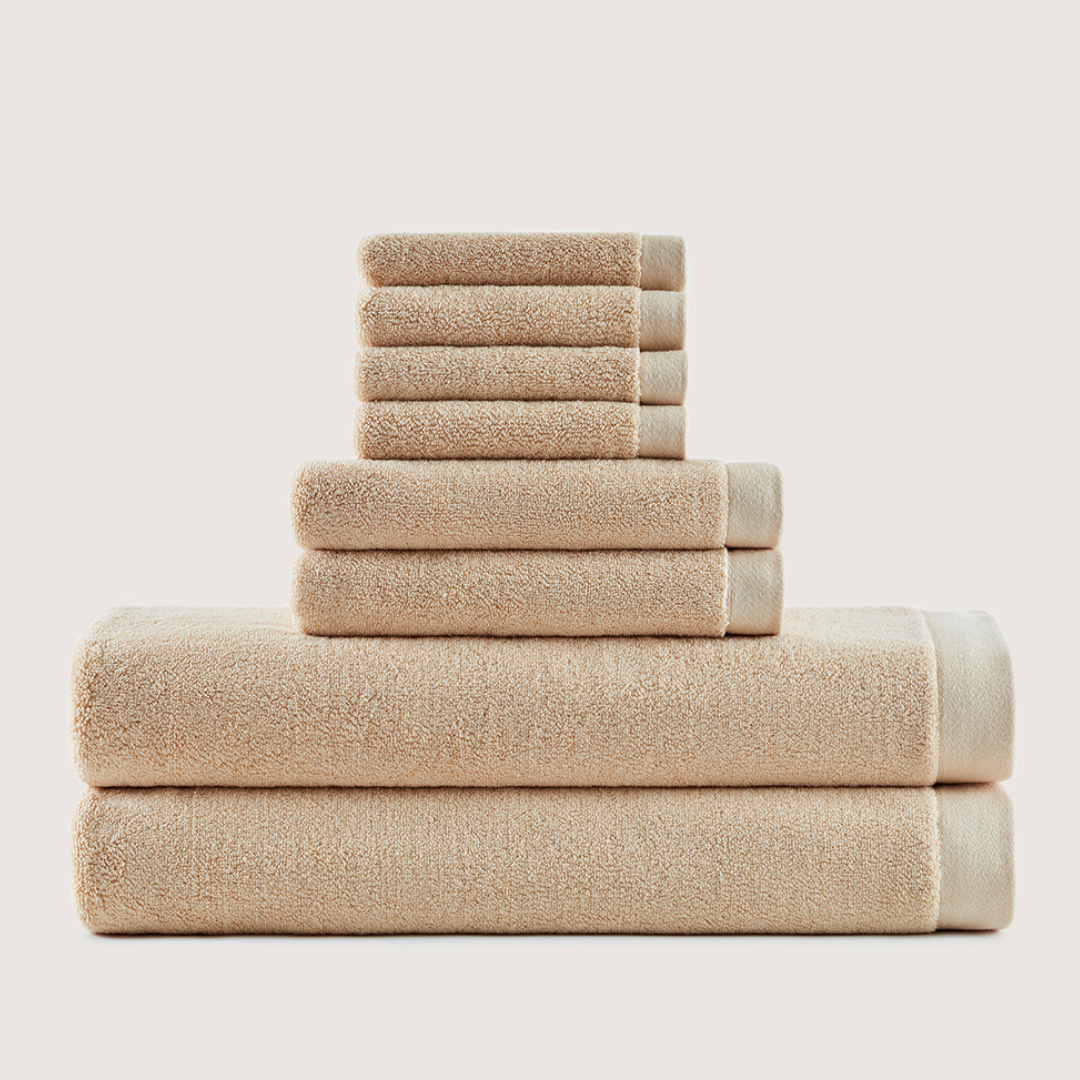 Coffret Bain en Coton Épais – Gris Charbon, 8 pièces