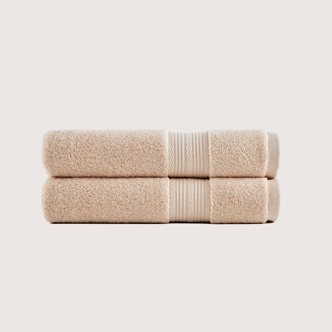Serviettes à Main en Coton Égyptien Ultra-Douces – Beige Sable, 2 pièces (30x14in)