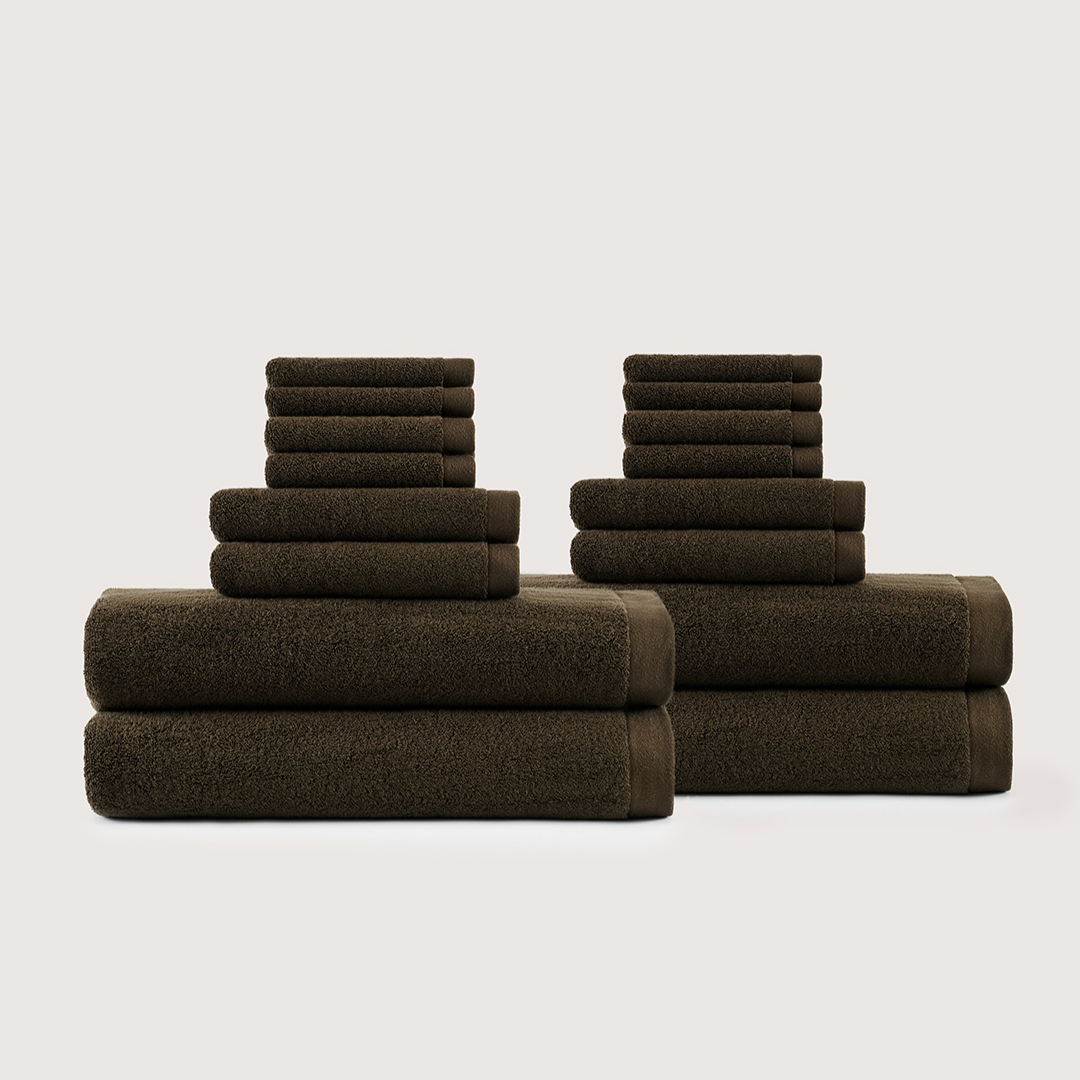 Coffret Bain en Coton Épais – Gris Charbon, 16 pièces