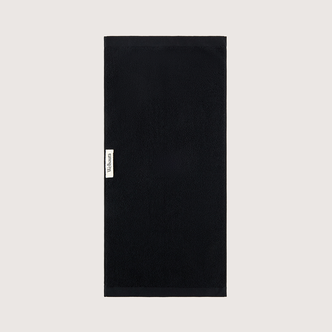 Serviettes de main en coton épais - Noir Minuit, lot de 8 (76 × 36 cm)