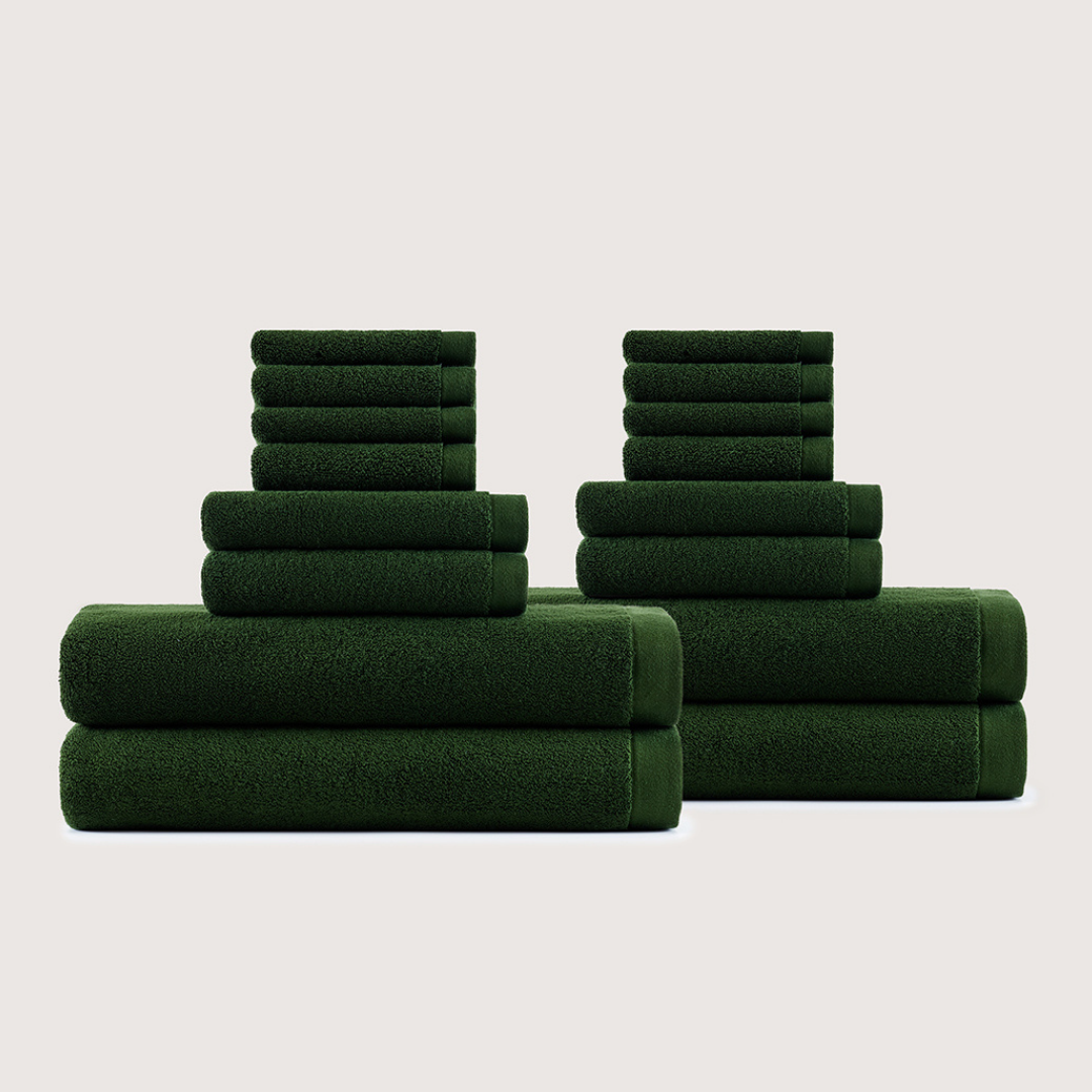 Coffret Bain en Coton Épais – Gris Charbon, 16 pièces