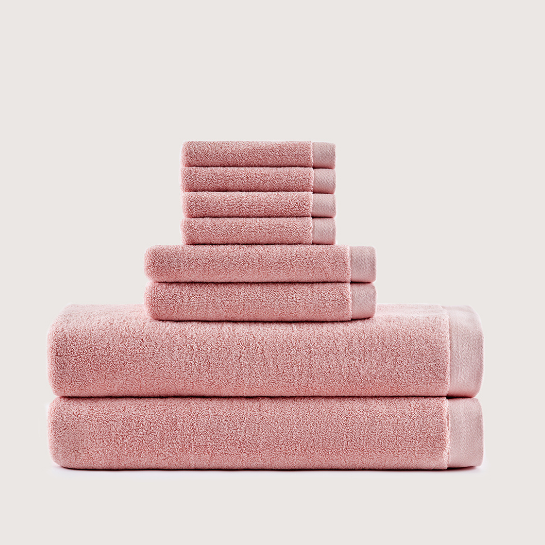 Coffret Bain en Coton Épais – Gris Charbon, 8 pièces