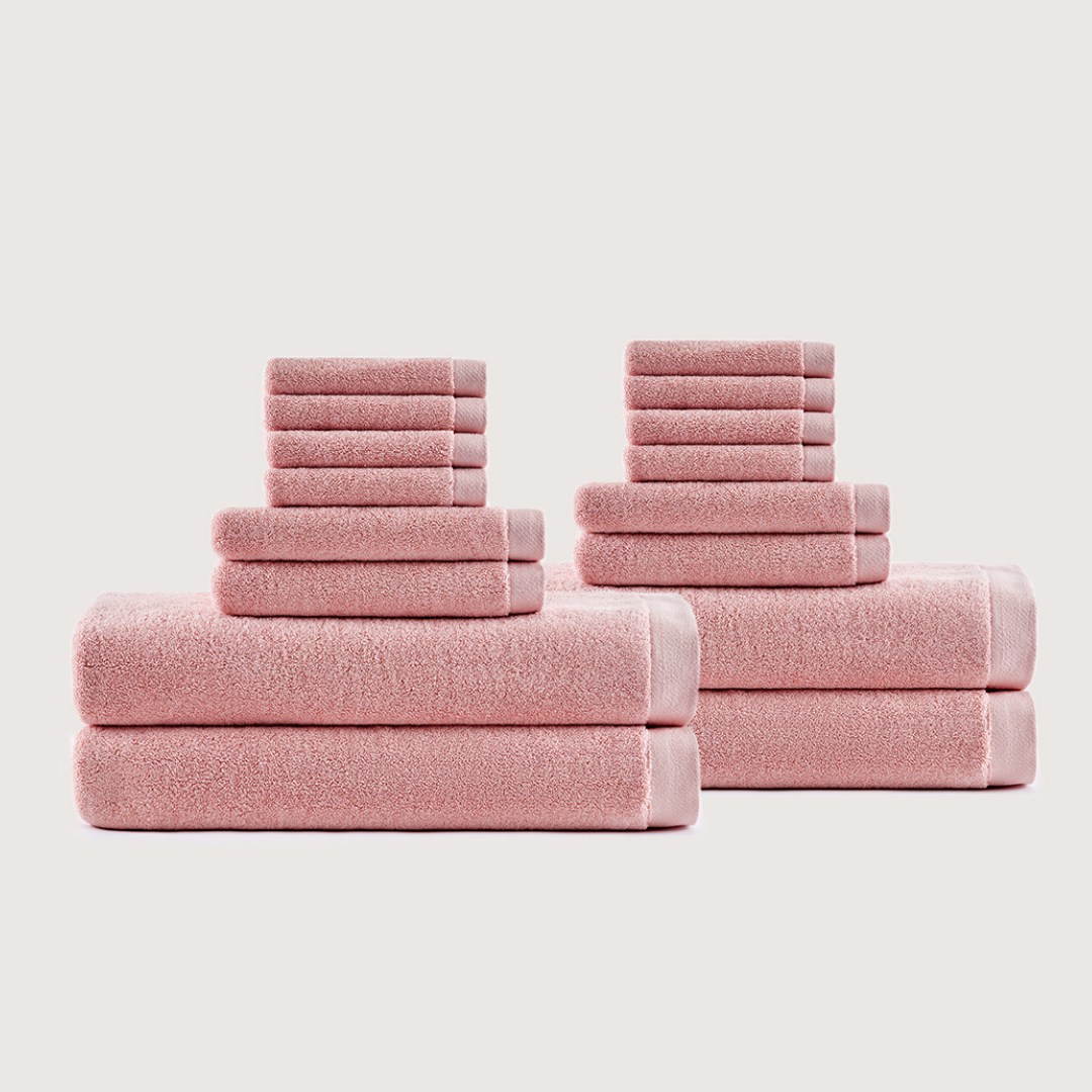 Coffret Bain en Coton Épais – Gris Charbon, 16 pièces