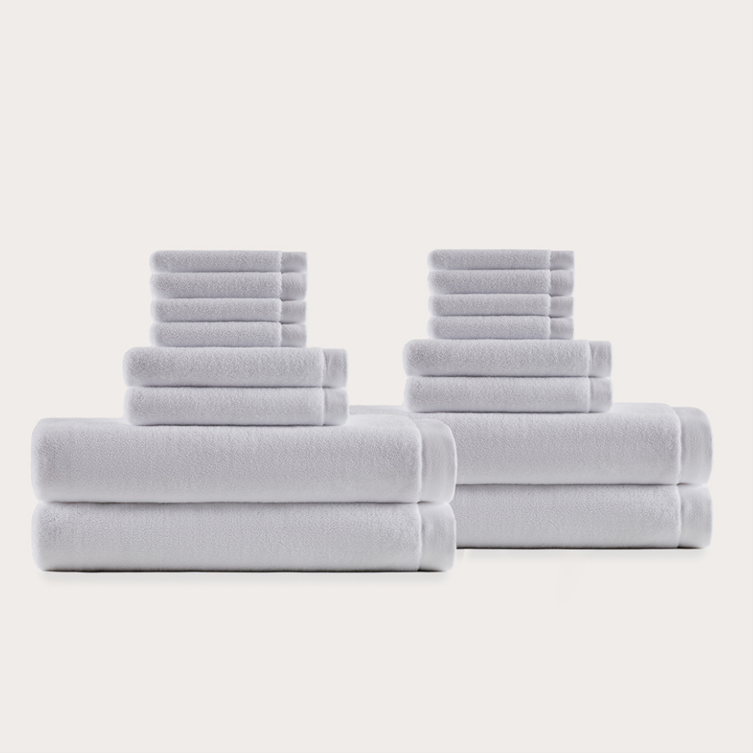 Coffret Bain en Coton Épais – Gris Charbon, 16 pièces