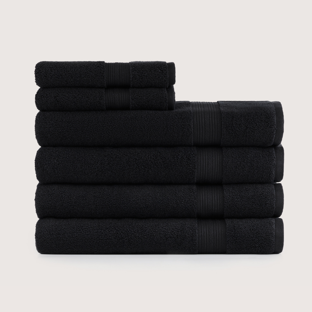 Ensemble Spa Ultra-Doux – Noir Nuit, 6 pièces