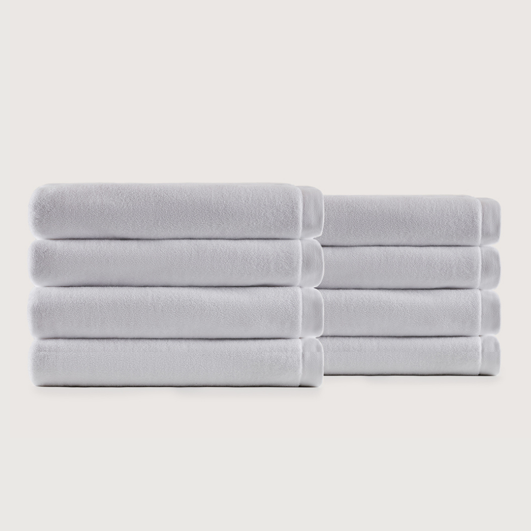 Serviettes de bain en coton épais – Gris Charbon, lot de 8 (140×71 cm)