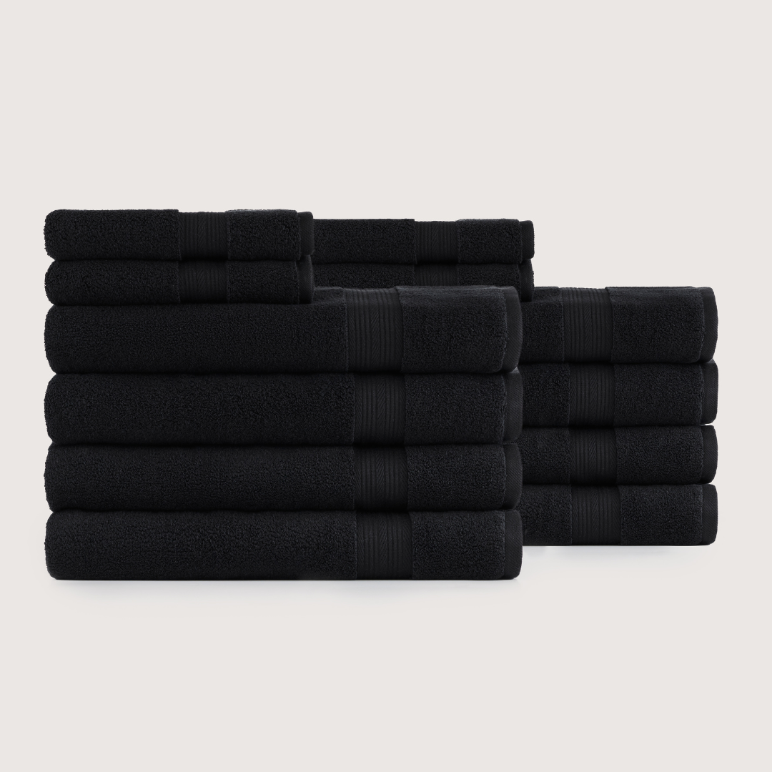 Ensemble Spa Ultra-Doux – Noir Nuit, 12 pièces