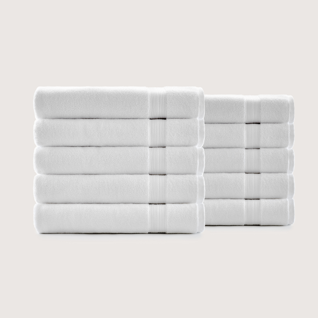 Serviettes de bain en coton égyptien ultrasoft – Lot de 10 (140×71 cm)