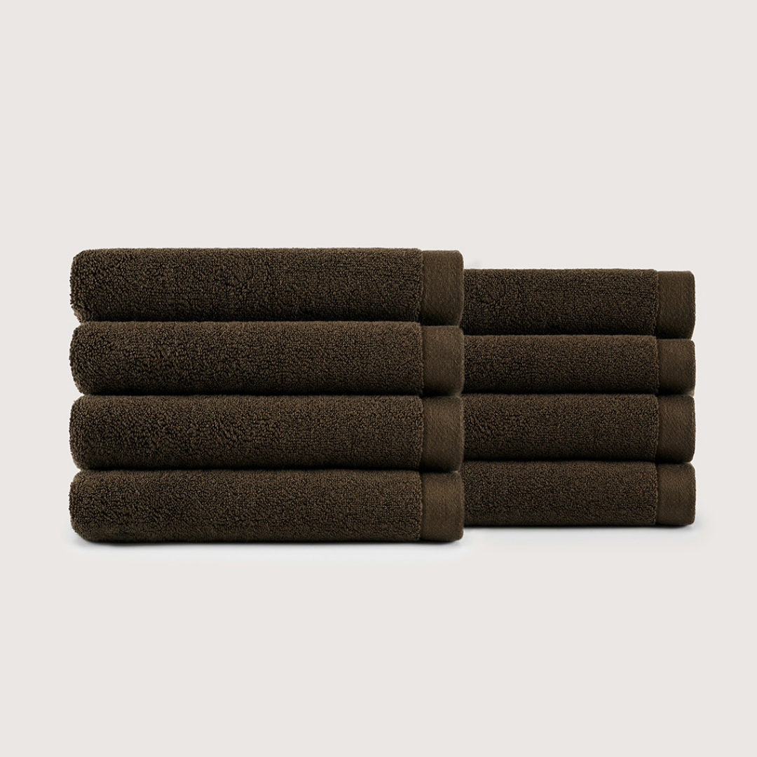 Serviettes de main en coton épais – Gris Charbon, lot de 8 (76×36 cm)