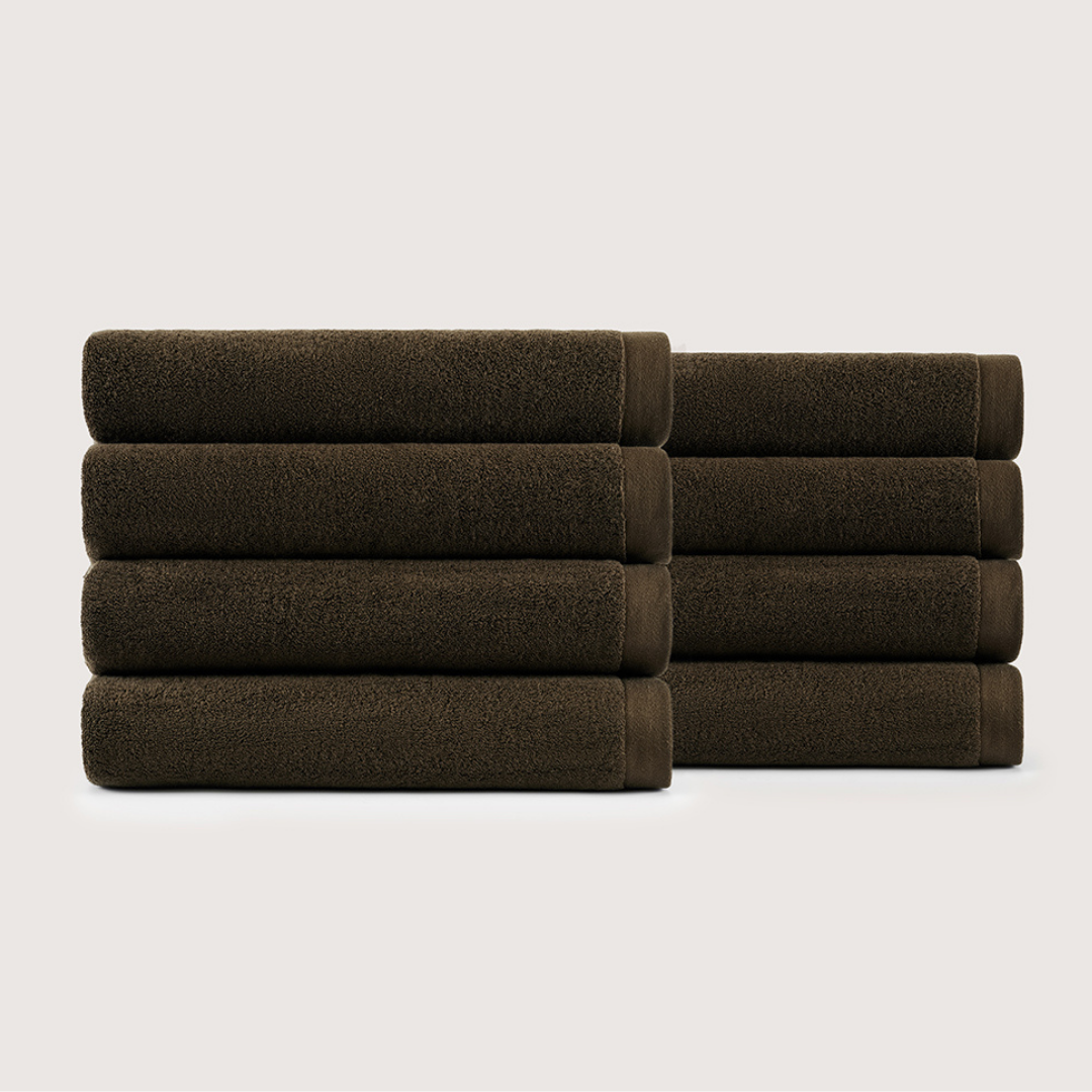 Serviettes de bain en coton épais – Gris Charbon, lot de 8 (140×71 cm)